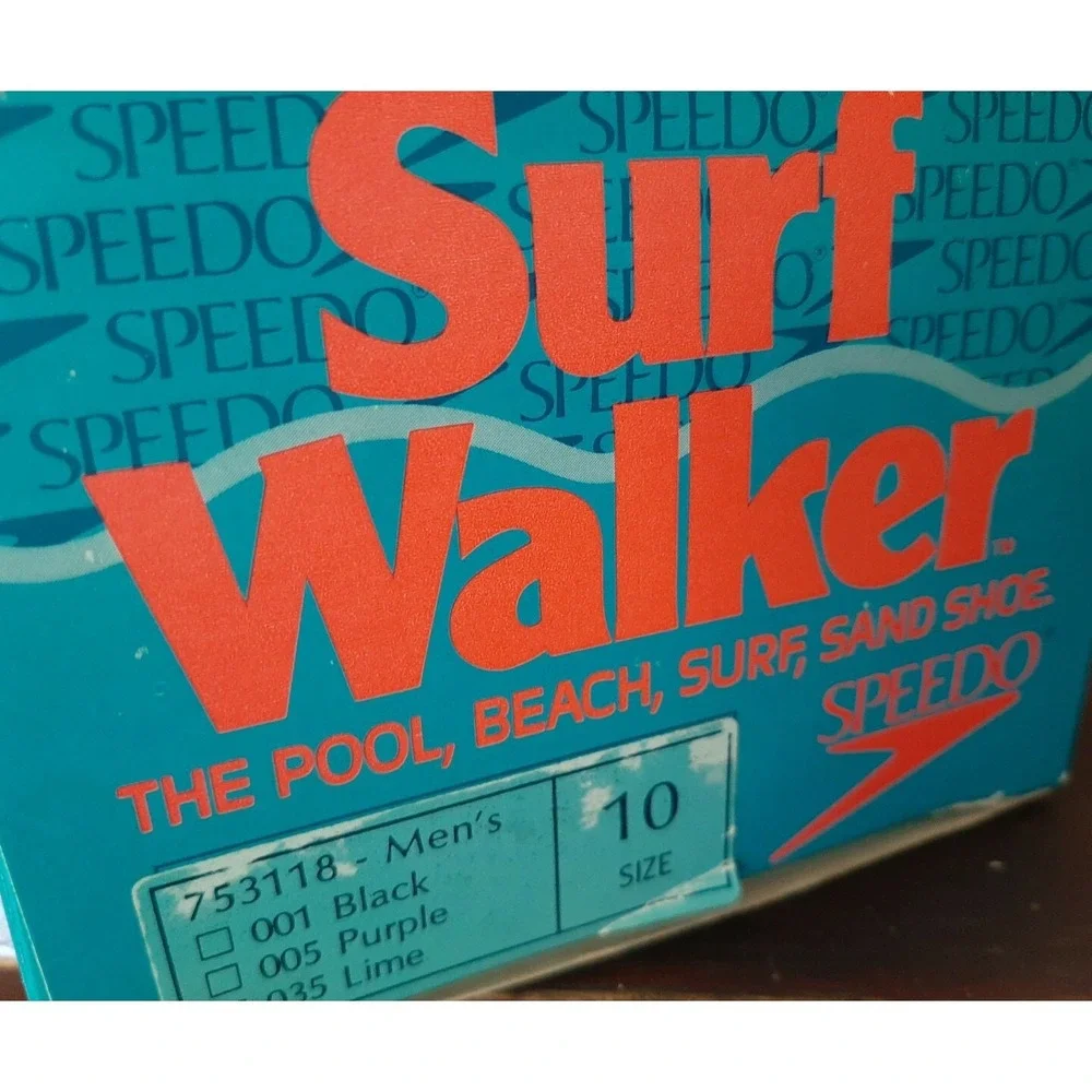 New in Box Men's Surfwalker Water Shoes‎ 1990's Green & Pink Size 10 Molson Beer